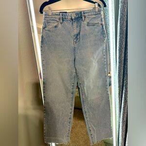 BLANK NYC LIGHT WASH DENIM RIB CAGE RAW HEM SIZE 27